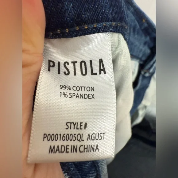 Pistola Eli Ankle High Rise Barrel Leg Jeans Medium Wash Size 31 Cropped - Picture 7 of 8